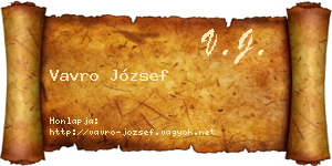 Vavro József névjegykártya